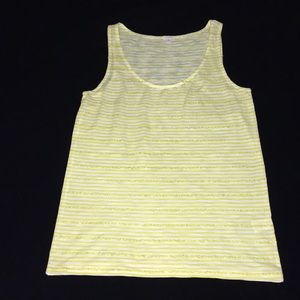 EUC J. Crew Sleeveless Yellow Striped Shirt